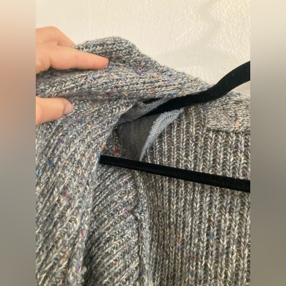 Vintage Wool Blend Open Front Cardigan Sweater Gray Multicolor by Joyce Chunky - Picture 7 of 10